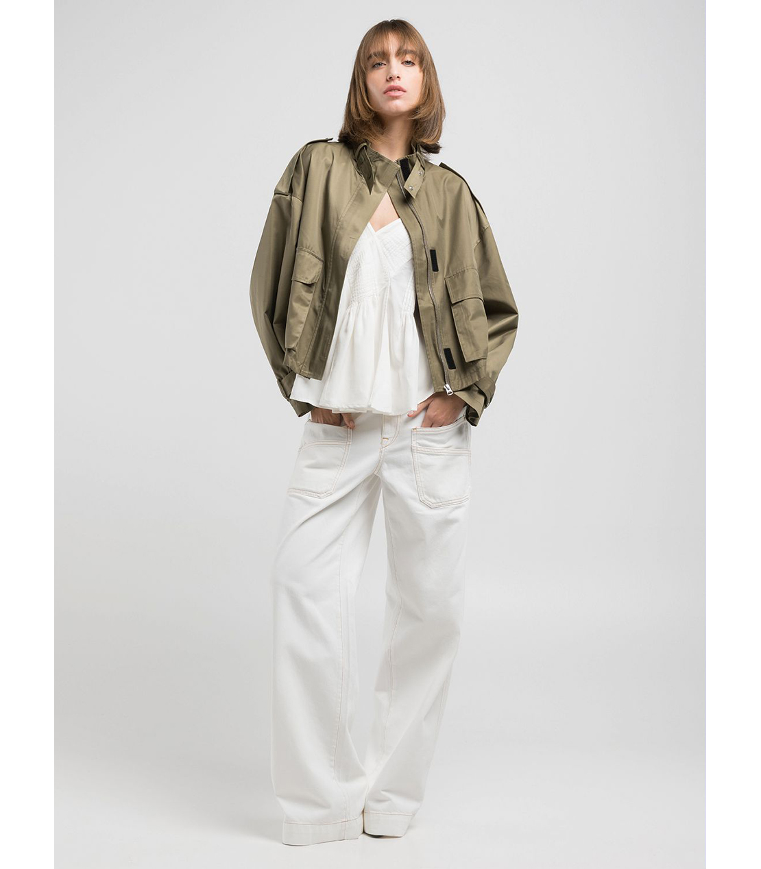 リラックスフィットフロントポケットリサイクルデニム 詳細画像 ホワイト 3